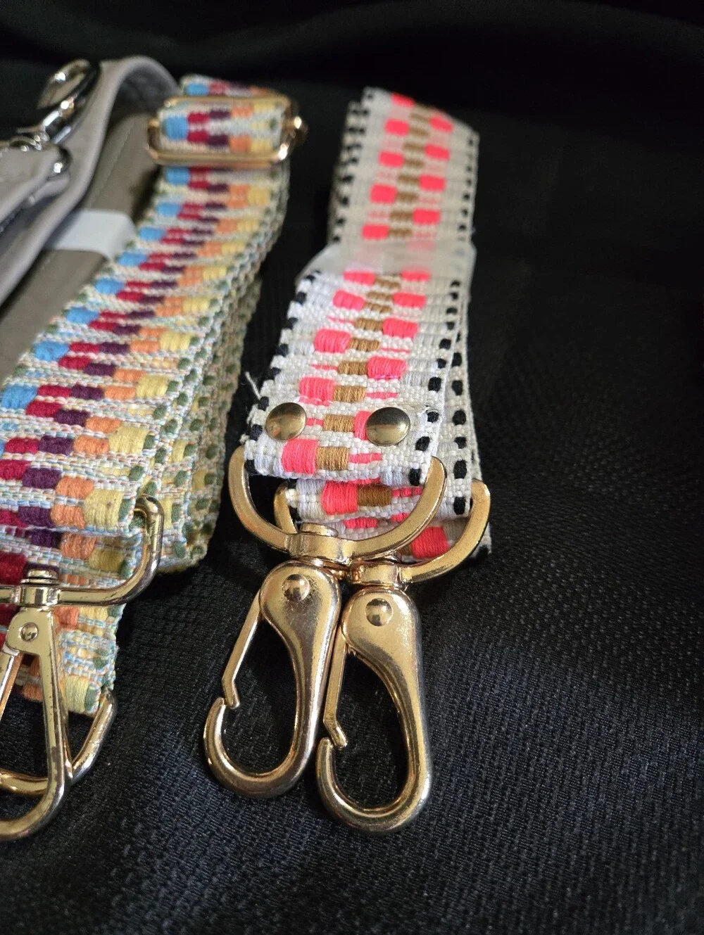 Bundle Of 6 Interchangeable Rainbow & Patterned Bag Straps - Multicolor